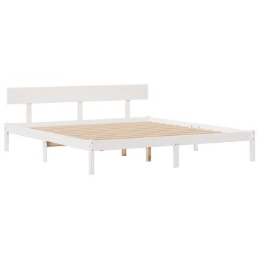 vidaXL Κρεβάτι Βιβλιοθήκη Χωρίς Στρώμα 180x200 εκ Μασίφ Ξύλο Πεύκου