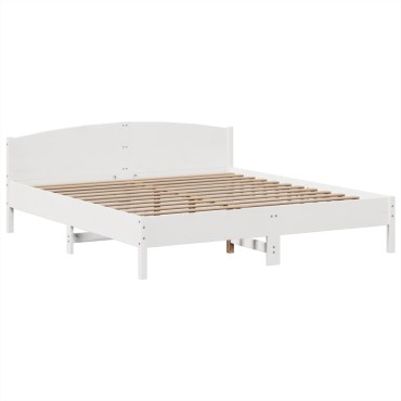vidaXL Κρεβάτι Βιβλιοθήκη Χωρίς Στρώμα 200x200 εκ Μασίφ Ξύλο Πεύκου
