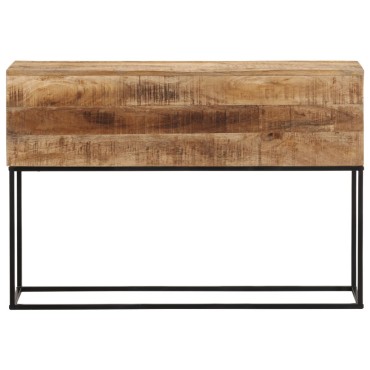 vidaXL Τραπέζι Κονσόλα 110x30x75cm Μασίφ Ακατ. Ξύλο Μάνγκο/Σίδηρο 1 τεμ.