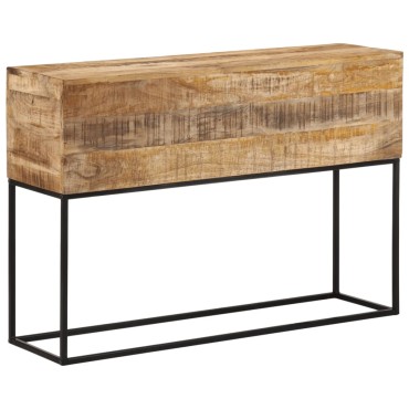 vidaXL Τραπέζι Κονσόλα 110x30x75cm Μασίφ Ακατ. Ξύλο Μάνγκο/Σίδηρο 1 τεμ.