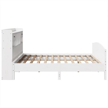 vidaXL Κρεβάτι Βιβλιοθήκη Χωρίς Στρώμα 180x200 εκ Μασίφ Ξύλο Πεύκου