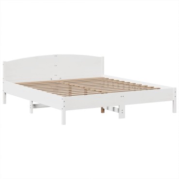 vidaXL Κρεβάτι Βιβλιοθήκη Χωρίς Στρώμα 180x200 εκ Μασίφ Ξύλο Πεύκου