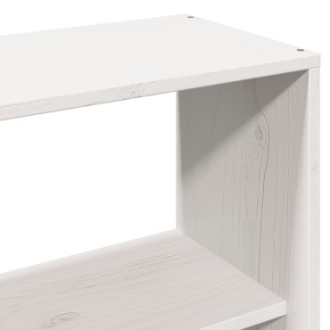 vidaXL Κρεβάτι Βιβλιοθήκη Χωρίς Στρώμα Λευκό 160x200 εκ Μασίφ Πεύκο