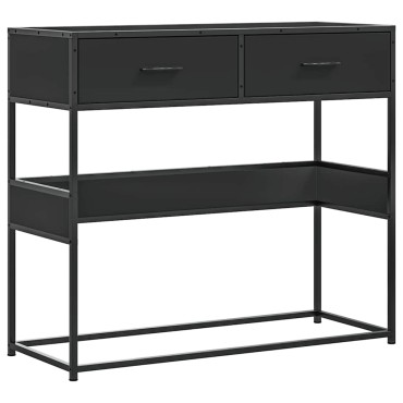 vidaXL Τραπέζι Κονσόλα Μαύρο 90x35x80cm Επεξεργασμένο Ξύλο 1 τεμ.