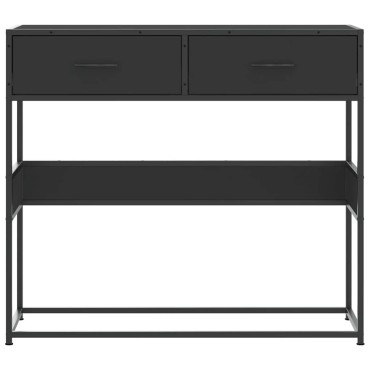 vidaXL Τραπέζι Κονσόλα Μαύρο 90x35x80cm Επεξεργασμένο Ξύλο 1 τεμ.