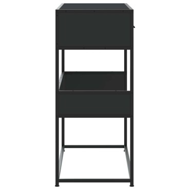 vidaXL Τραπέζι Κονσόλα Μαύρο 90x35x80cm Επεξεργασμένο Ξύλο 1 τεμ.