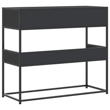 vidaXL Τραπέζι Κονσόλα Μαύρο 90x35x80cm Επεξεργασμένο Ξύλο 1 τεμ.