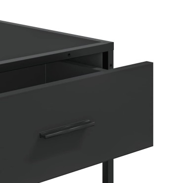 vidaXL Τραπέζι Κονσόλα Μαύρο 90x35x80cm Επεξεργασμένο Ξύλο 1 τεμ.