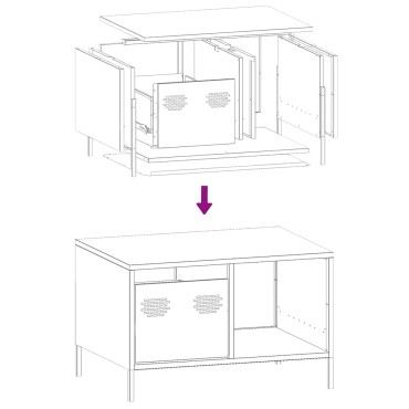 vidaXL Τραπεζάκι Σαλονιού Μαύρο 68,5x50x43,5cm Χάλυβα Ψυχρής Έλασης 1 τεμ.