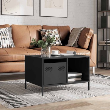 vidaXL Τραπεζάκι Σαλονιού Μαύρο 68,5x50x43,5cm Χάλυβα Ψυχρής Έλασης 1 τεμ.