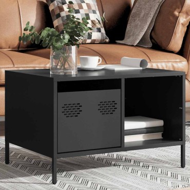 vidaXL Τραπεζάκι Σαλονιού Μαύρο 68,5x50x43,5cm Χάλυβα Ψυχρής Έλασης 1 τεμ.