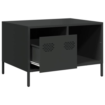 vidaXL Τραπεζάκι Σαλονιού Μαύρο 68,5x50x43,5cm Χάλυβα Ψυχρής Έλασης 1 τεμ.