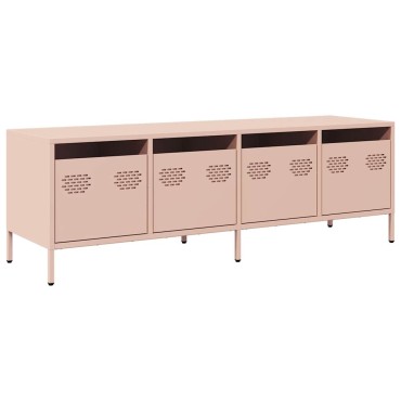 vidaXL Έπιπλο Τηλεόρασης Ροζ 135x39x43,5cm Ατσάλι Ψυχρής Έλασης