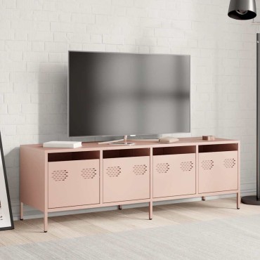 vidaXL Έπιπλο Τηλεόρασης Ροζ 135x39x43,5cm Ατσάλι Ψυχρής Έλασης