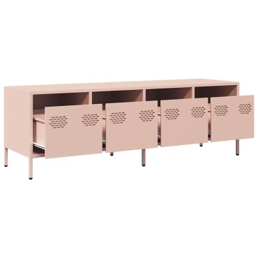 vidaXL Έπιπλο Τηλεόρασης Ροζ 135x39x43,5cm Ατσάλι Ψυχρής Έλασης