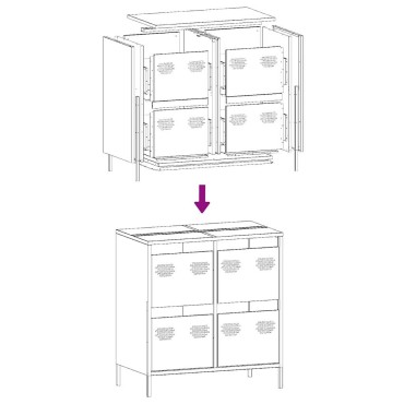 vidaXL Ντουλάπι Λευκό 68x39x73,5cm από Χάλυβα Ψυχρής Έλασης 1 τεμ.