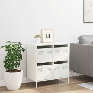vidaXL Ντουλάπι Λευκό 68x39x73,5cm από Χάλυβα Ψυχρής Έλασης 1 τεμ.