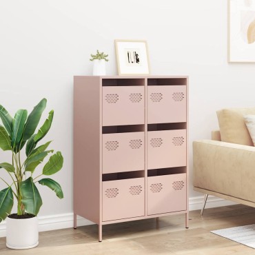 vidaXL Ντουλάπι Ροζ 68x39x101,5cm από Χάλυβα 1 τεμ.
