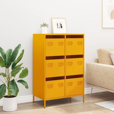 vidaXL Ντουλάπι Μουσταρδί 68x39x101,5cm από Ατσάλι 1 τεμ.