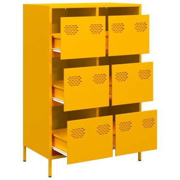 vidaXL Ντουλάπι Μουσταρδί 68x39x101,5cm από Ατσάλι 1 τεμ.