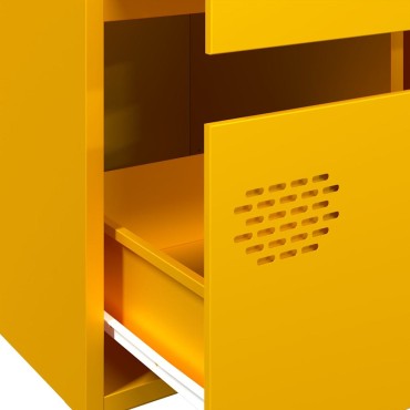 vidaXL Ντουλάπι Μουσταρδί 68x39x101,5cm από Ατσάλι 1 τεμ.