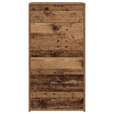 vidaXL Sideboard με 6 συρτάρια Παλαιό ξύλο 50x34x96cm Ξύλο μηχανής 1 τεμ.