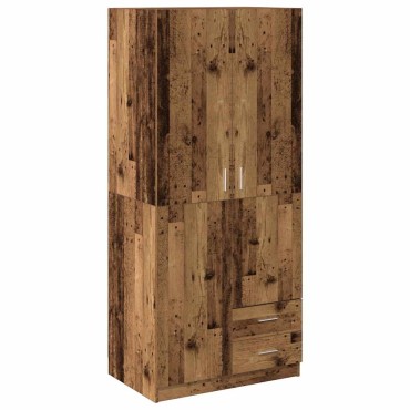 vidaXL Ντουλάπα Παλιό Ξύλο 80x52x180cm από Μοριοσανίδα 1 τεμ.