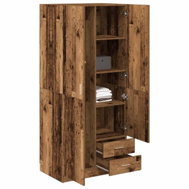 vidaXL Ντουλάπα Παλιό Ξύλο 80x52x180cm από Μοριοσανίδα 1 τεμ.
