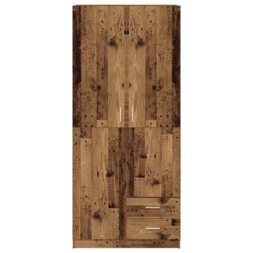 vidaXL Ντουλάπα Παλιό Ξύλο 80x52x180cm από Μοριοσανίδα 1 τεμ.