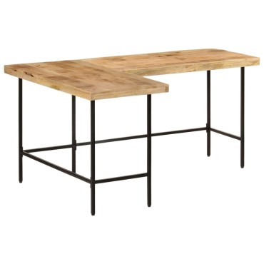 vidaXL Γραφείο 165x110x77cm Μασίφ Ξύλο Μάνγκο και Σίδερο 1 τεμ.