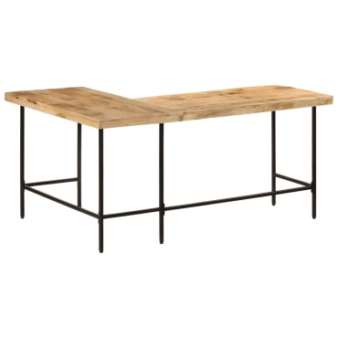 vidaXL Γραφείο 165x110x77cm Μασίφ Ξύλο Μάνγκο και Σίδερο 1 τεμ.