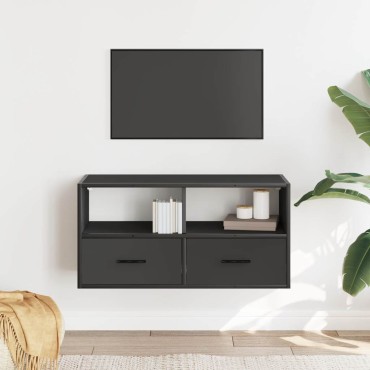 vidaXL Έπιπλο Τηλεόρασης Μαύρο 80x31x39,5cm Επεξεργ. Ξύλο / Μέταλλο