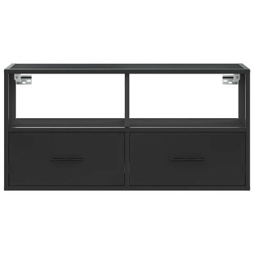 vidaXL Έπιπλο Τηλεόρασης Μαύρο 80x31x39,5cm Επεξεργ. Ξύλο / Μέταλλο