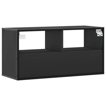 vidaXL Έπιπλο Τηλεόρασης Μαύρο 80x31x39,5cm Επεξεργ. Ξύλο / Μέταλλο