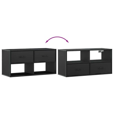 vidaXL Έπιπλο Τηλεόρασης Μαύρο 80x31x39,5cm Επεξεργ. Ξύλο / Μέταλλο