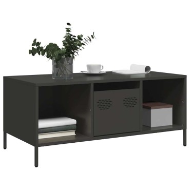 vidaXL Τραπεζάκι Σαλονιού Μαύρο 101,5x50x43,5cm Χάλυβα Ψυχρής Έλασης 1 τεμ.