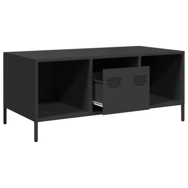 vidaXL Τραπεζάκι Σαλονιού Μαύρο 101,5x50x43,5cm Χάλυβα Ψυχρής Έλασης 1 τεμ.