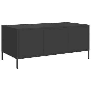 vidaXL Τραπεζάκι Σαλονιού Μαύρο 101,5x50x43,5cm Χάλυβα Ψυχρής Έλασης 1 τεμ.