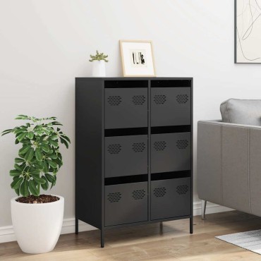 vidaXL Ντουλάπι Μαύρο 68x39x101,5cm από Χάλυβα 1 τεμ.