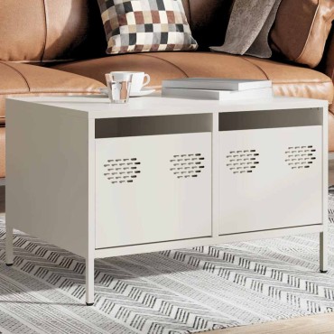 vidaXL Έπιπλο Τηλεόρασης Λευκό 68x50x43,5cm Χάλυβας Ψυχρής Έλασης