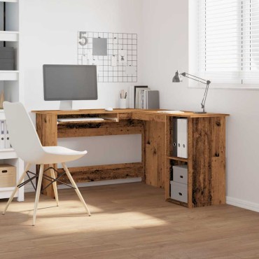 vidaXL Γραφείο Γωνιακό Παλιό Ξύλο 120x140x75cm Επεξεργασμένο Ξύλο 1 τεμ.