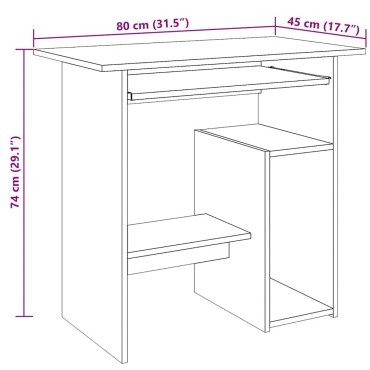 vidaXL Γραφείο Παλιό Ξύλο 80x45x74cm από Μοριοσανίδα 1 τεμ.