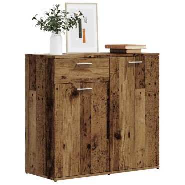 vidaXL Ντουλάπι με Συρτάρι Παλιό Ξύλο 80x36x75cm από Μοριοσανίδα 1 τεμ.