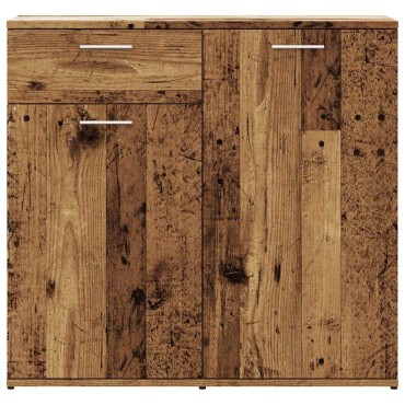 vidaXL Ντουλάπι με Συρτάρι Παλιό Ξύλο 80x36x75cm από Μοριοσανίδα 1 τεμ.