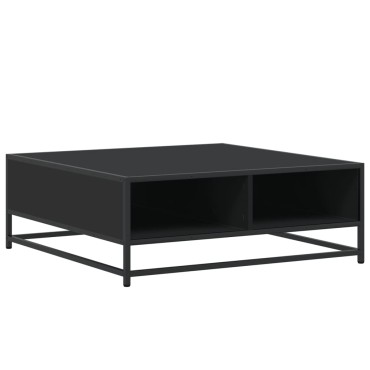 vidaXL Τραπεζάκι Σαλονιού Μαύρο 80x80x30cm από Επεξ. Ξύλο/Μέταλλο 1 τεμ.