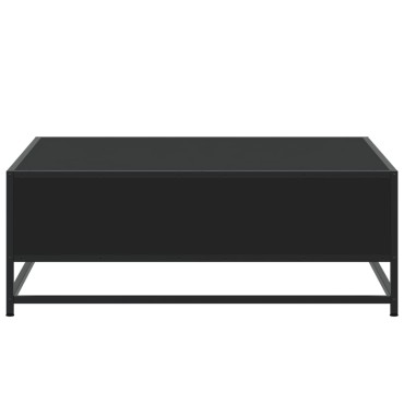 vidaXL Τραπεζάκι Σαλονιού Μαύρο 80x80x30cm από Επεξ. Ξύλο/Μέταλλο 1 τεμ.