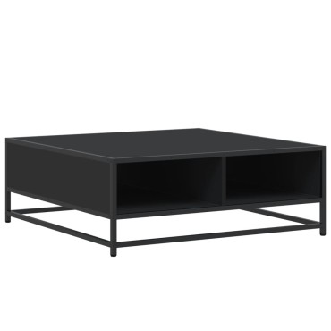 vidaXL Τραπεζάκι Σαλονιού Μαύρο 80x80x30cm από Επεξ. Ξύλο/Μέταλλο 1 τεμ.