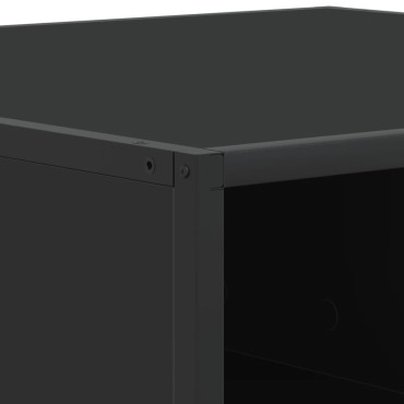 vidaXL Τραπεζάκι Σαλονιού Μαύρο 80x80x30cm από Επεξ. Ξύλο/Μέταλλο 1 τεμ.