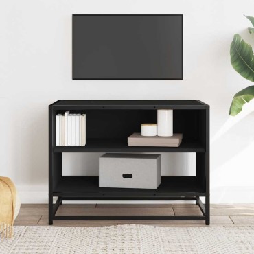 vidaXL Έπιπλο Τηλεόρασης Μαύρο 61x40x46cm από Επεξεργ. Ξύλο/Μέταλλο