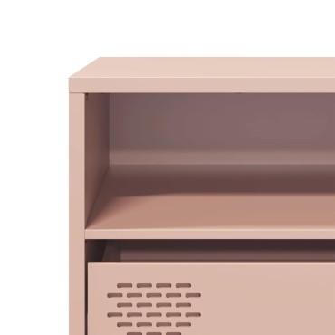 vidaXL Έπιπλο Τηλεόρασης Ροζ 135x39x43,5cm Ατσάλι Ψυχρής Έλασης